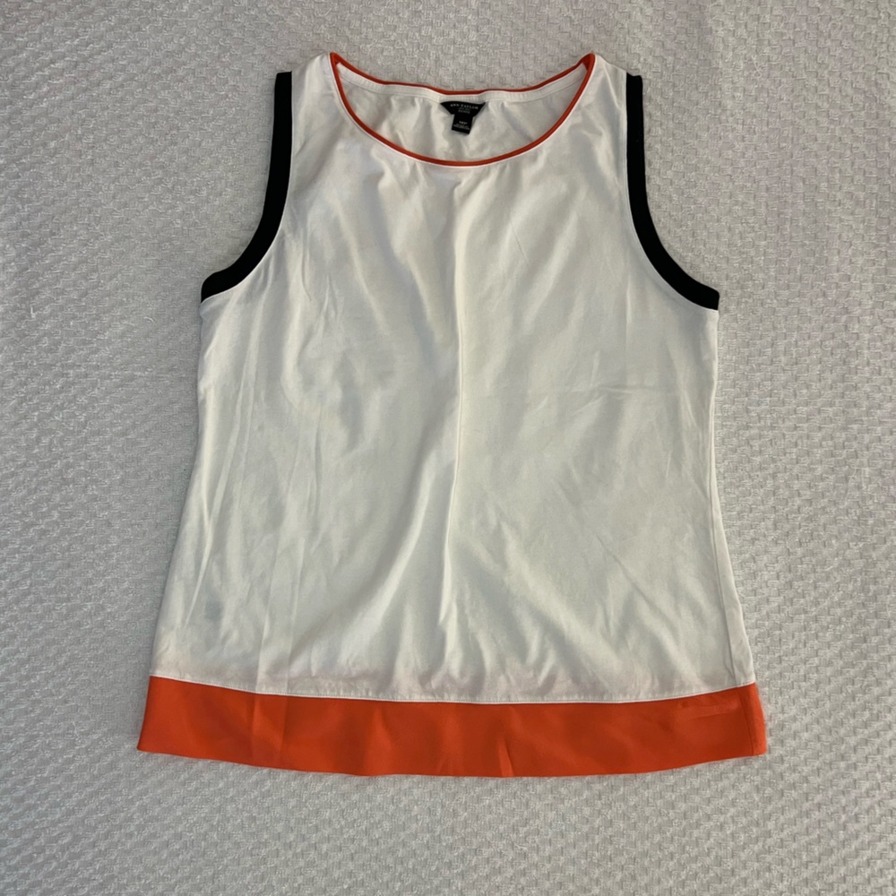 Blouse white with orange and black